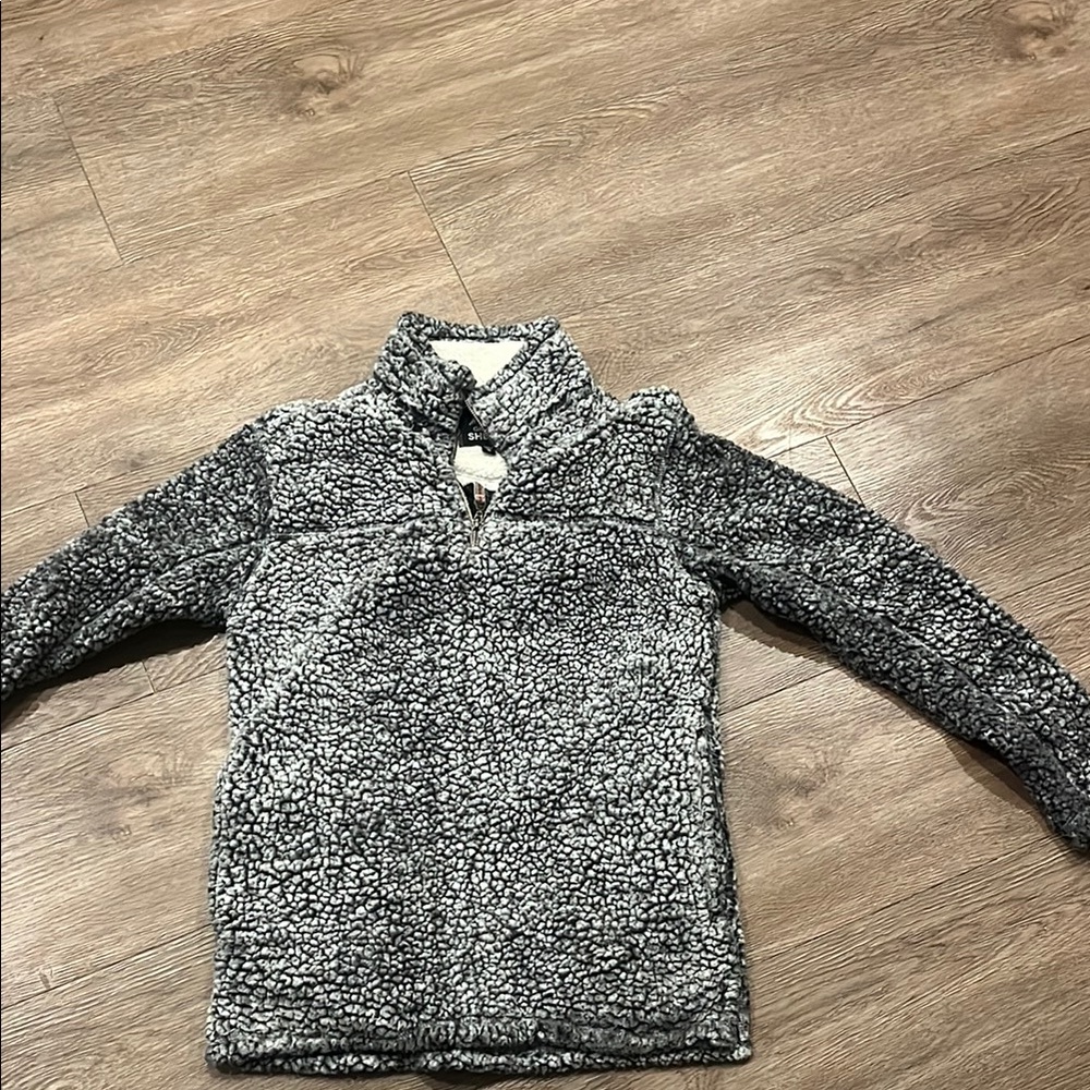 Cozy Grey Sherpa Pullover